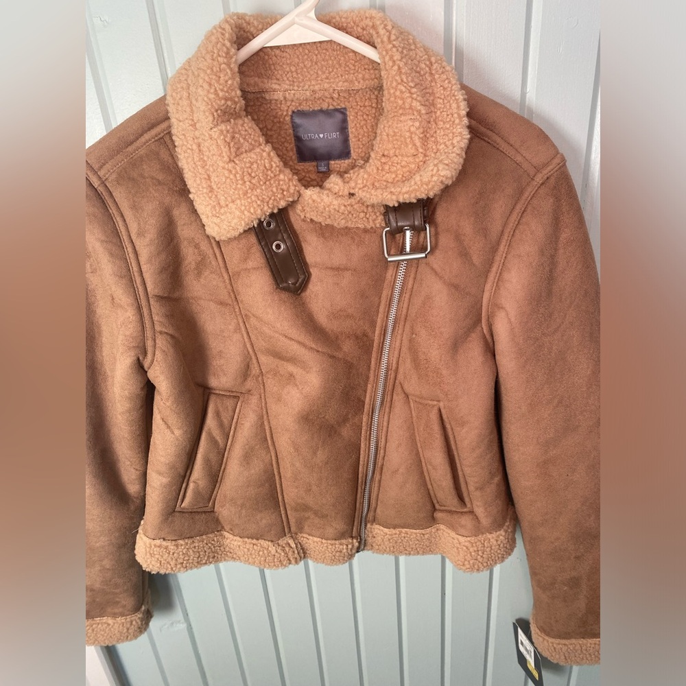 Ultra flirt size small women’s tan aviator style jacket ( A16) - Picture 1 of 3